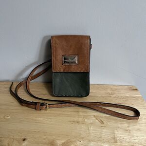 Simply Noelle Purse Crossbody Brown Green Adjustable Strap